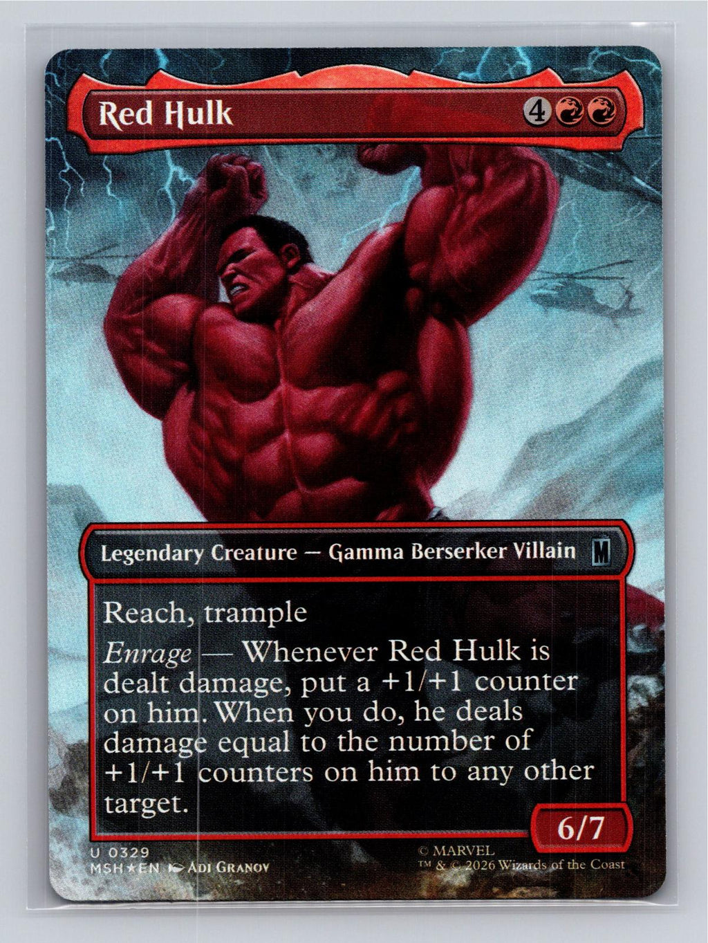 Red Hulk (Borderless) Marvel Super Heroes Magic: The Gathering Foil Near Mint