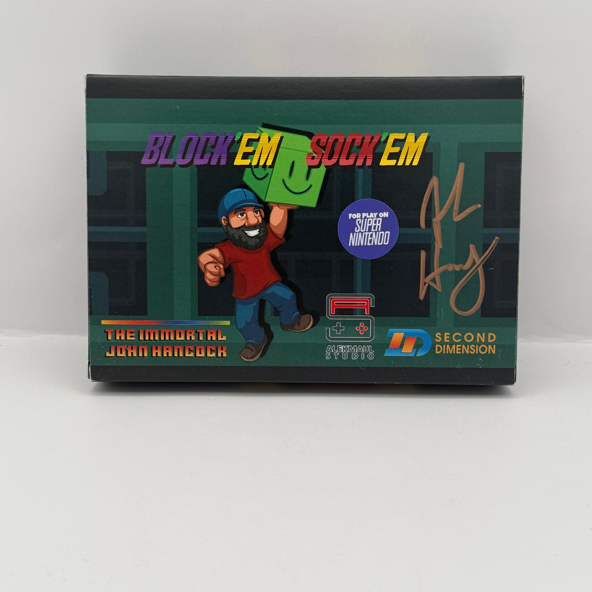 Super Block'em Sock'em (Signed by John Hancock) - SNES - CIB