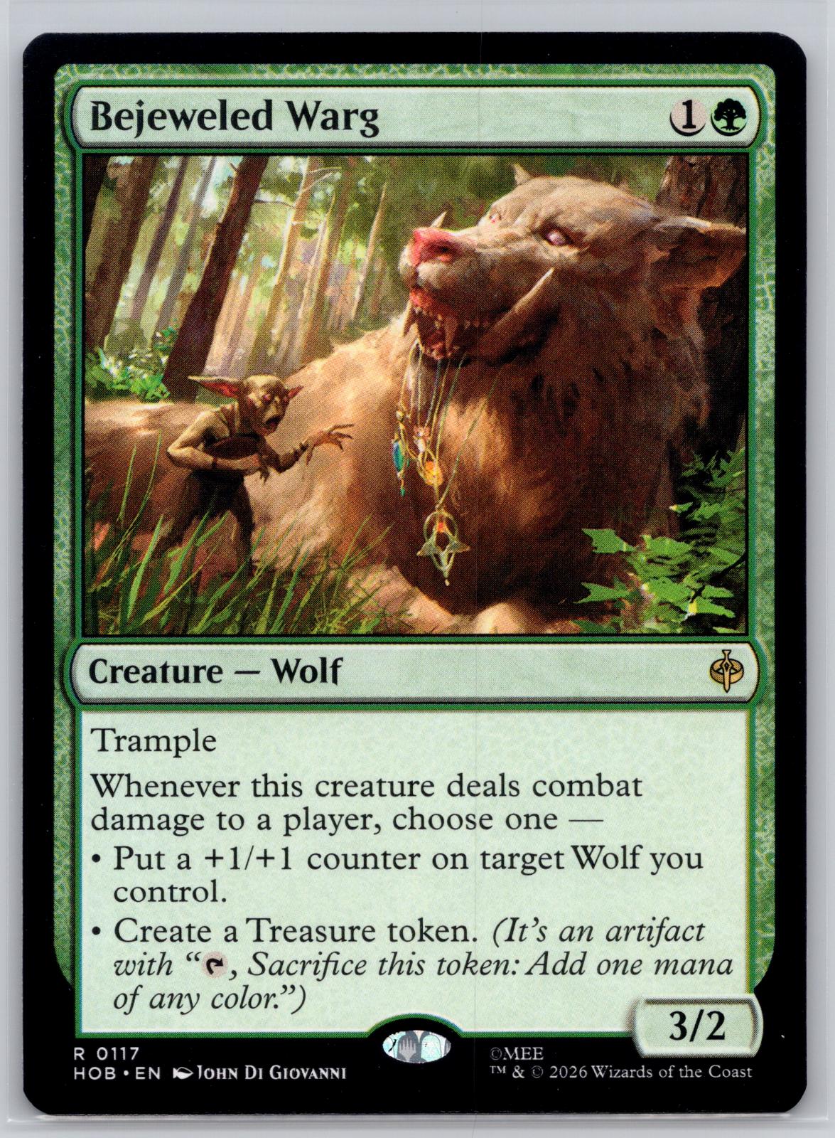 Bejeweled Warg The Hobbit Magic: The Gathering Near Mint