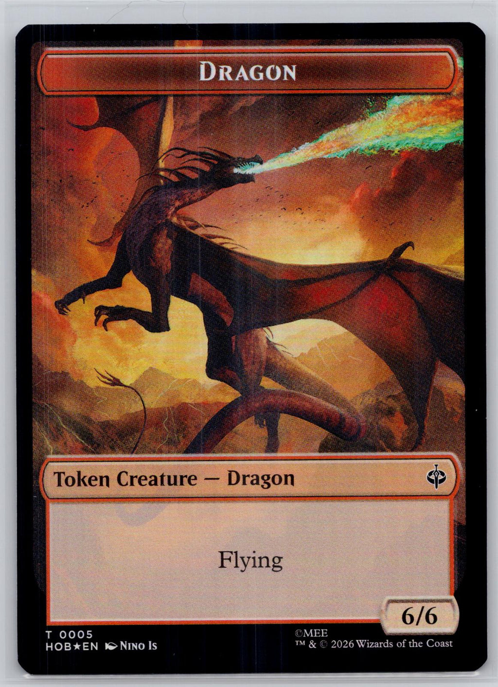 Stone Boulder // Dragon Double-Sided Token The Hobbit M:TG Foil NM