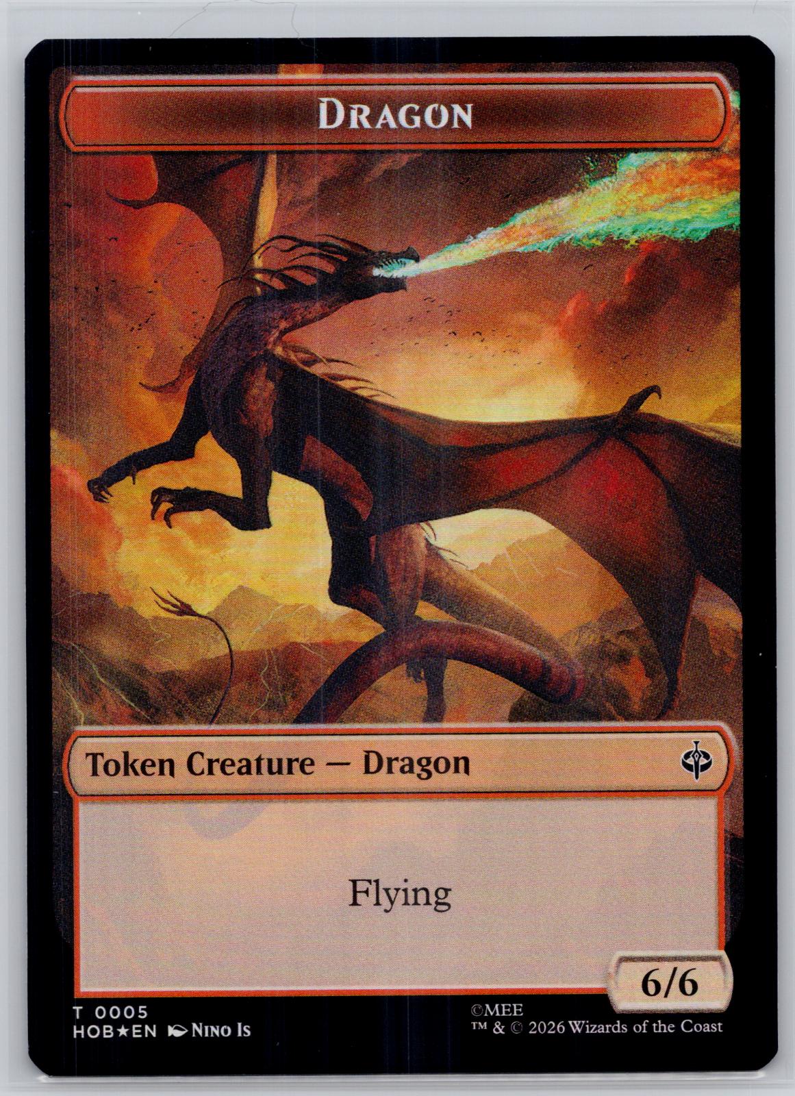 Stone Boulder // Dragon Double-Sided Token The Hobbit M:TG Foil NM