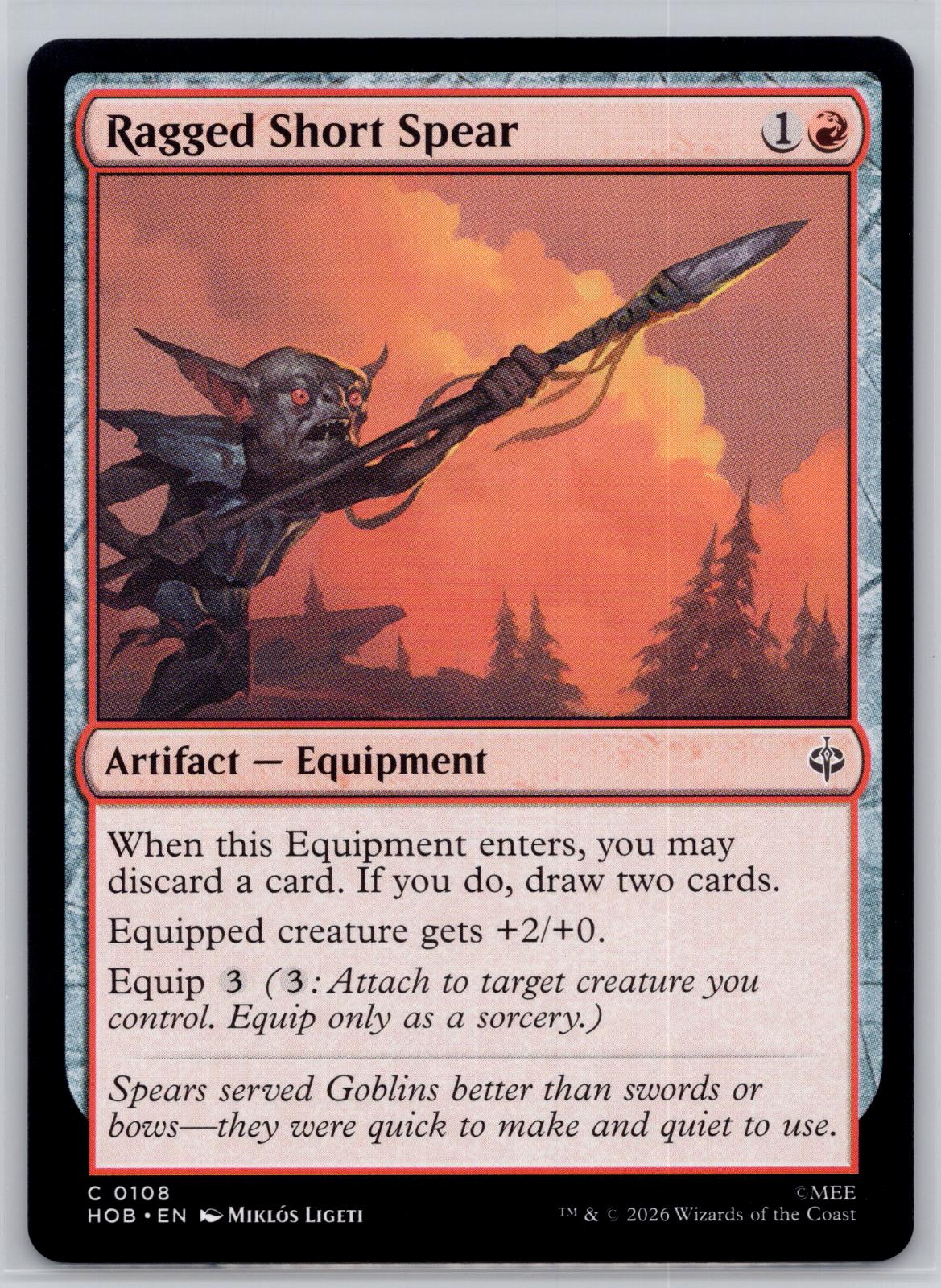 Ragged Short Spear The Hobbit Magic: The Gathering Near Mint