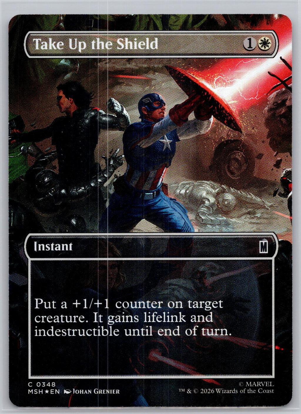 Take Up the Shield (Borderless) Marvel Super Heroes Magic: The Gathering Foil NM