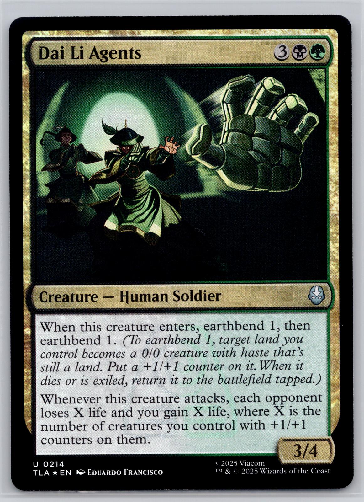 Dai Li Agents Avatar: The Last Airbender Magic: The Gathering Foil Near Mint