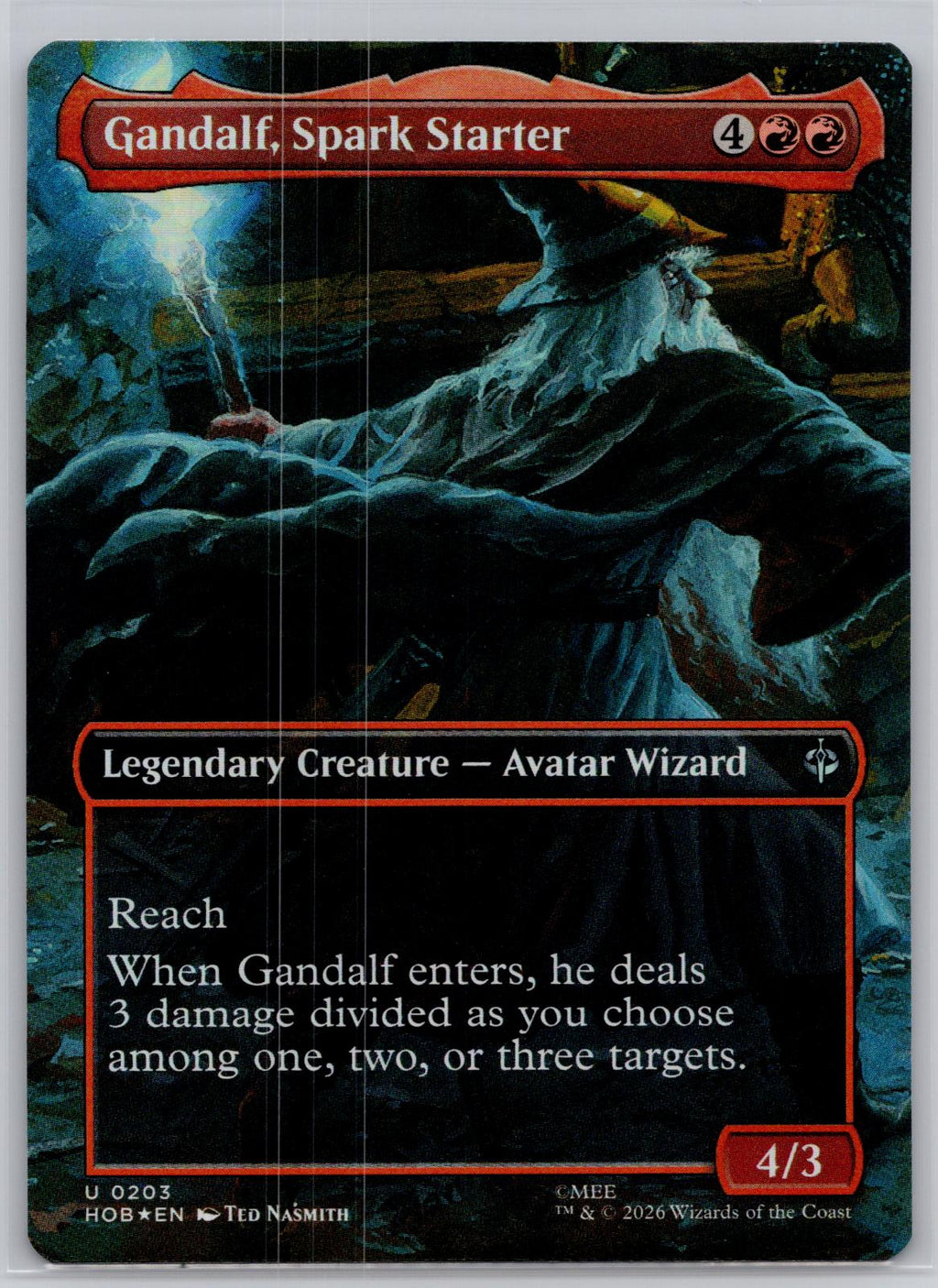 Gandalf, Spark Starter (Borderless) The Hobbit Magic: The Gathering Foil NM