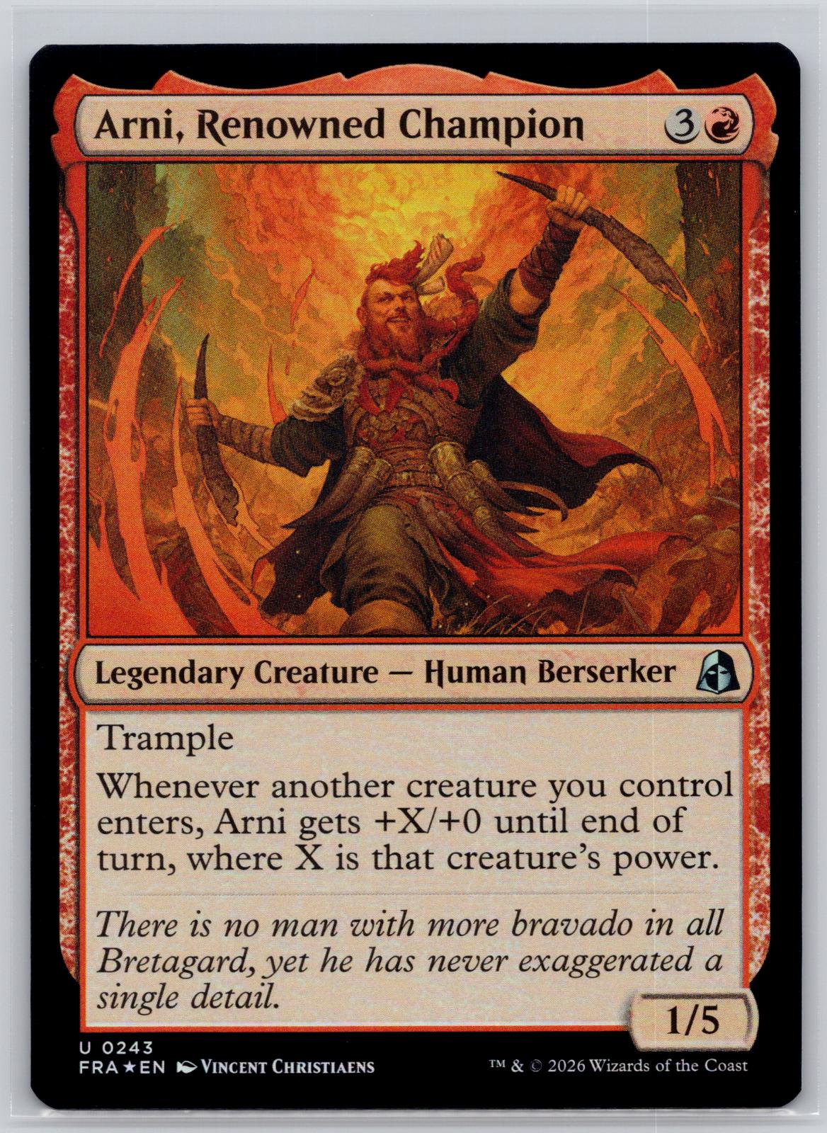 Arni, Renowned Champion Reality Fracture Magic: The Gathering Foil Near Mint