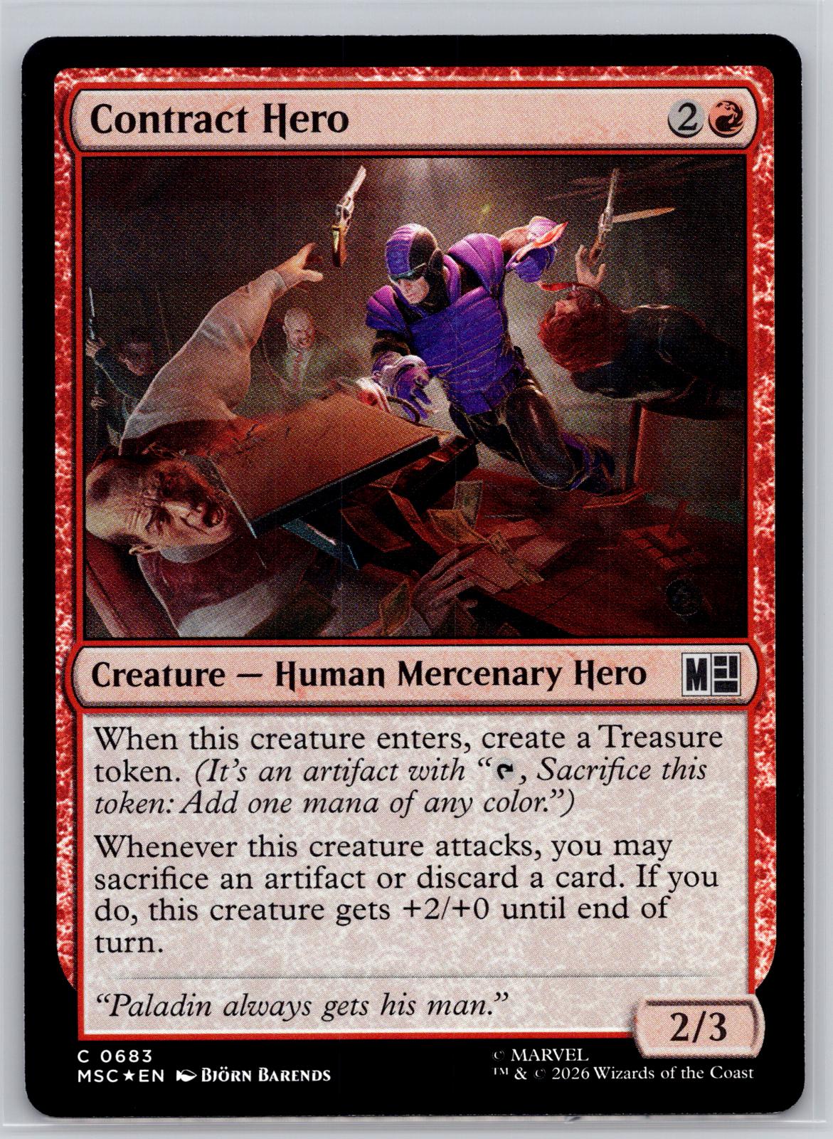 Contract Hero Commander: Marvel Super Heroes Magic: The Gathering Foil Near Mint
