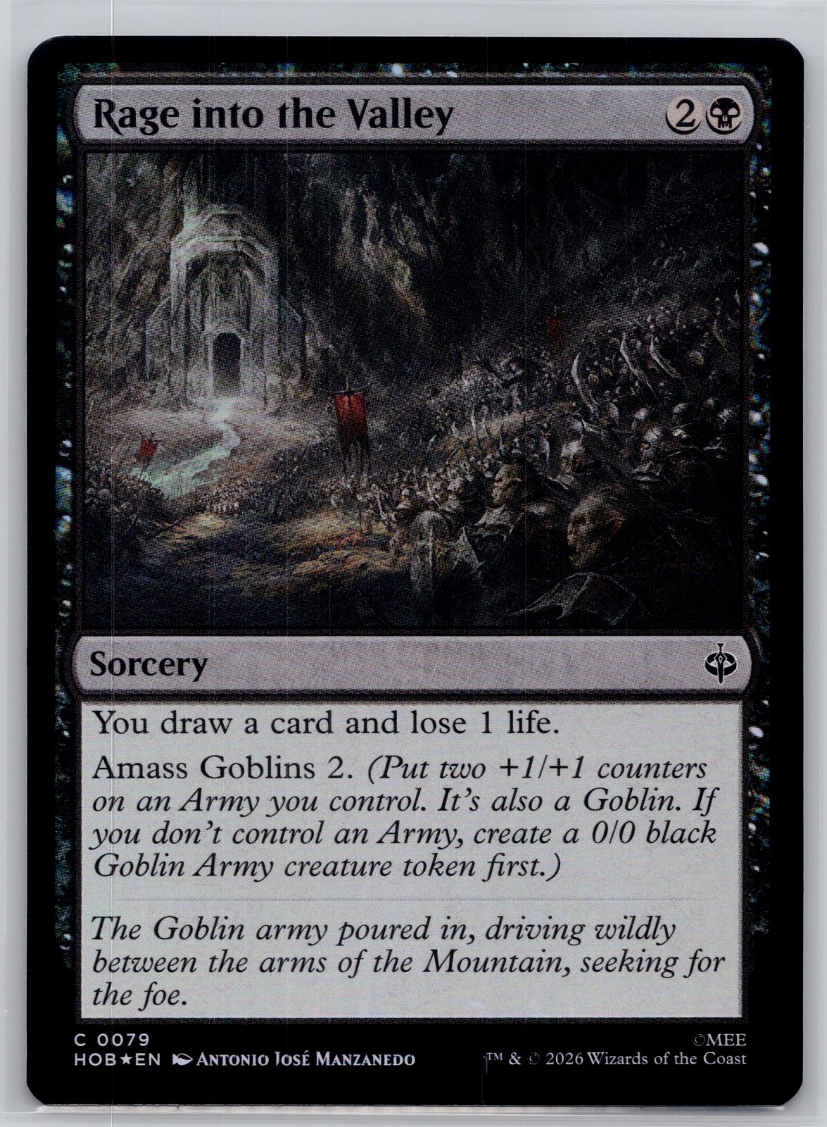 Rage into the Valley The Hobbit Magic: The Gathering Foil Near Mint