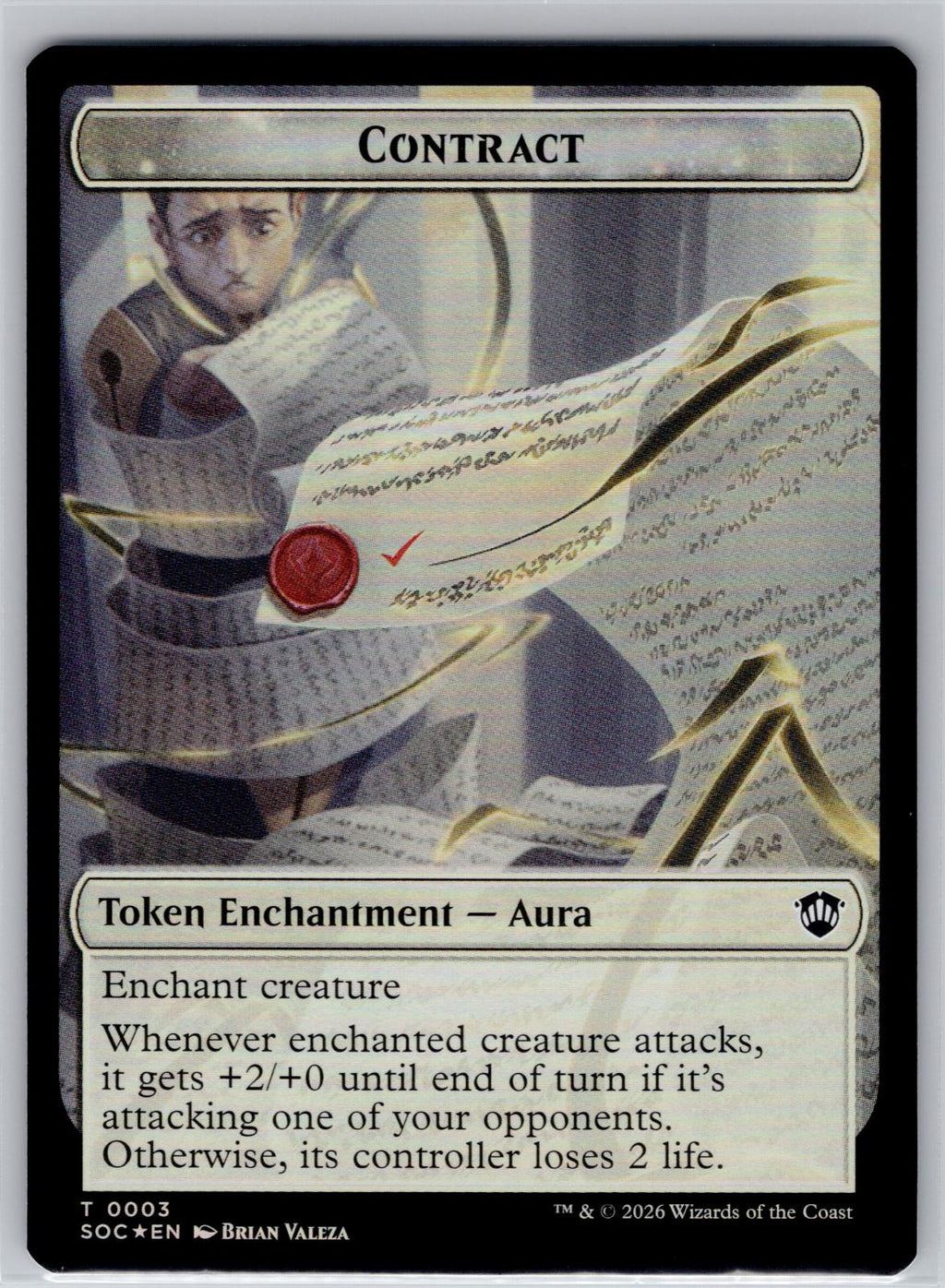 Contract // Pegasus 2-Sided Token Commander: Secrets of Strixhaven M:TG Foil NM
