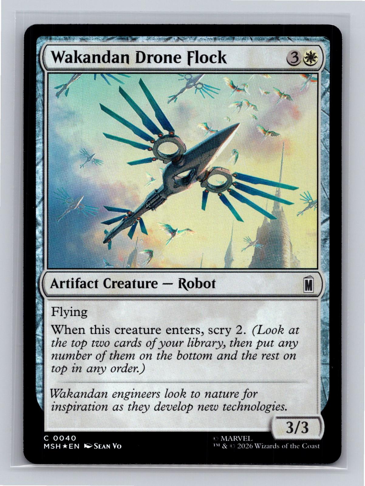 Wakandan Drone Flock Marvel Super Heroes Magic: The Gathering Foil Near Mint