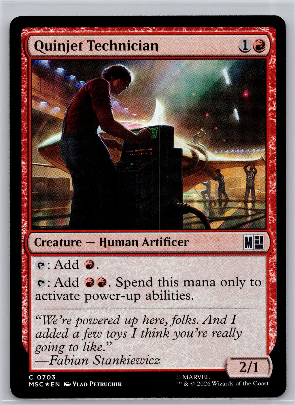 Quinjet Technician Commander: Marvel Super Heroes Magic: The Gathering Foil NM