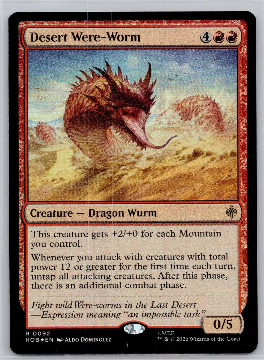 Desert Were-Worm The Hobbit Magic: The Gathering Foil Near Mint