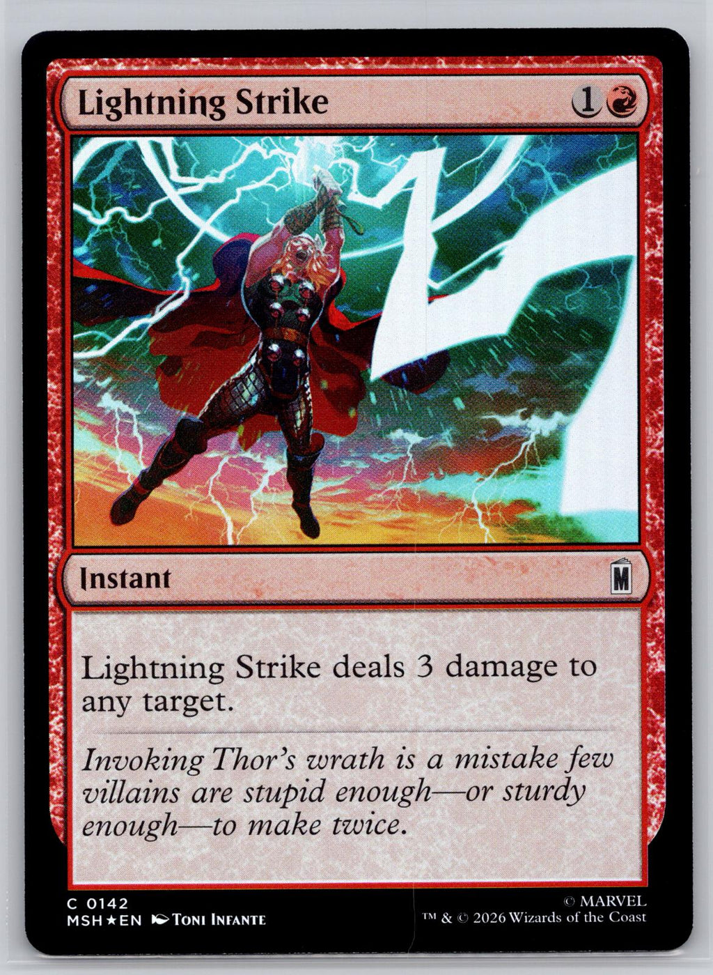 Lightning Strike Marvel Super Heroes Magic: The Gathering Foil Near Mint