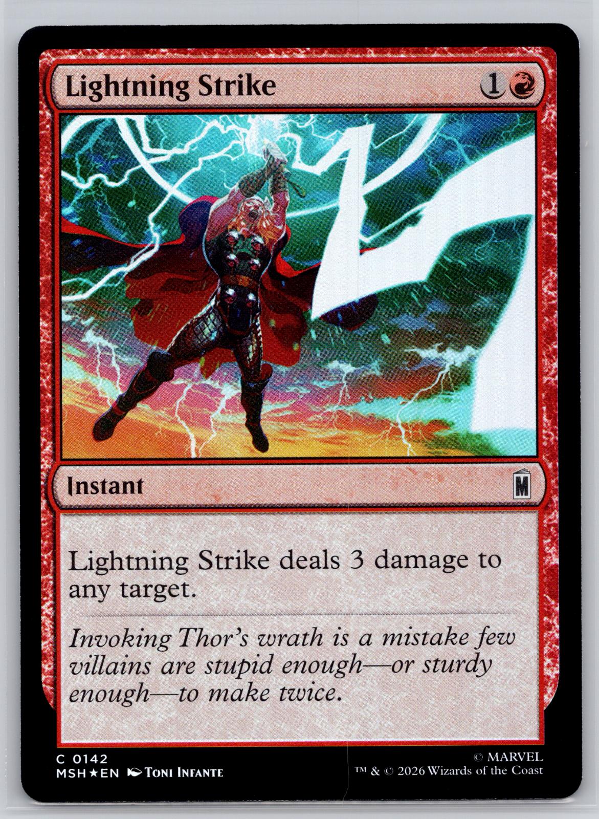Lightning Strike Marvel Super Heroes Magic: The Gathering Foil Near Mint