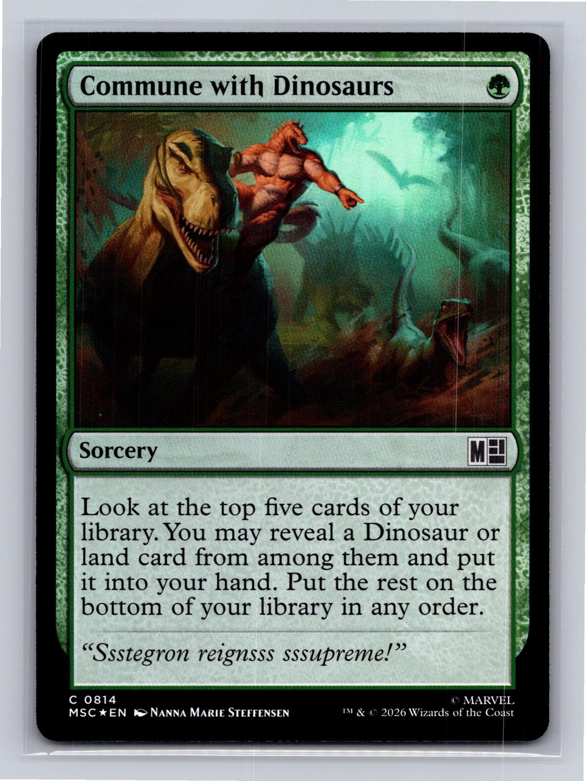 Commune with Dinosaurs Commander: Marvel Super Heroes MtG Foil NM