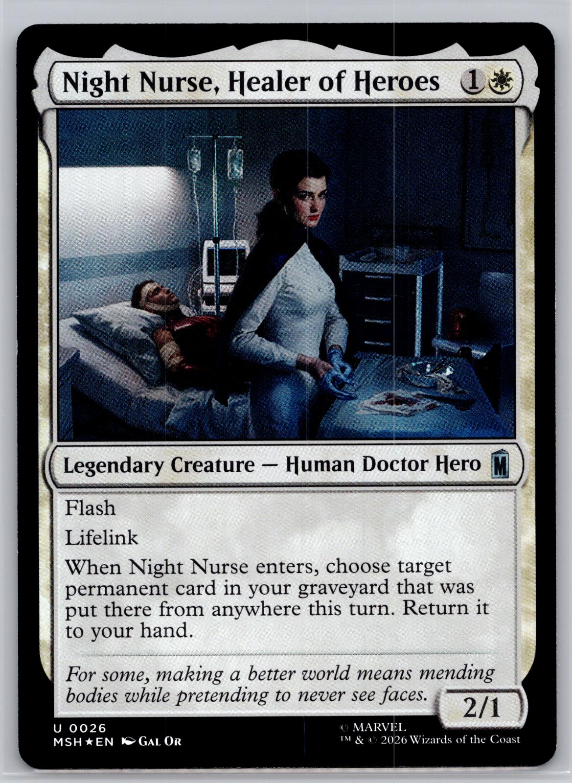 Night Nurse, Healer of Heroes Marvel Super Heroes Magic: The Gathering Foil NM