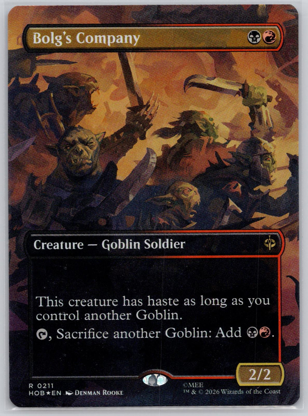 Bolg's Company (Borderless) The Hobbit Magic: The Gathering Foil Near Mint