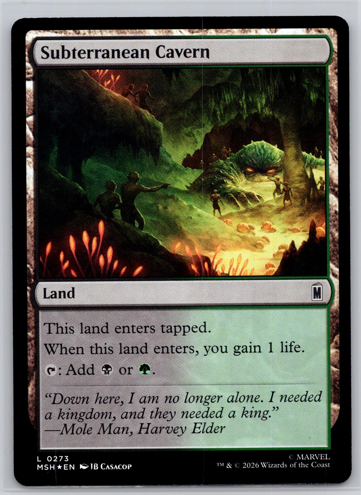 Subterranean Cavern Marvel Super Heroes Magic: The Gathering Foil Near Mint