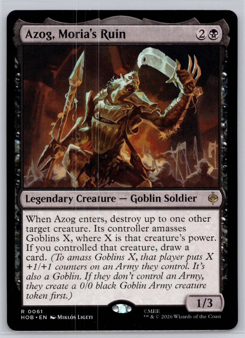 Azog, Moria's Ruin The Hobbit Magic: The Gathering Near Mint