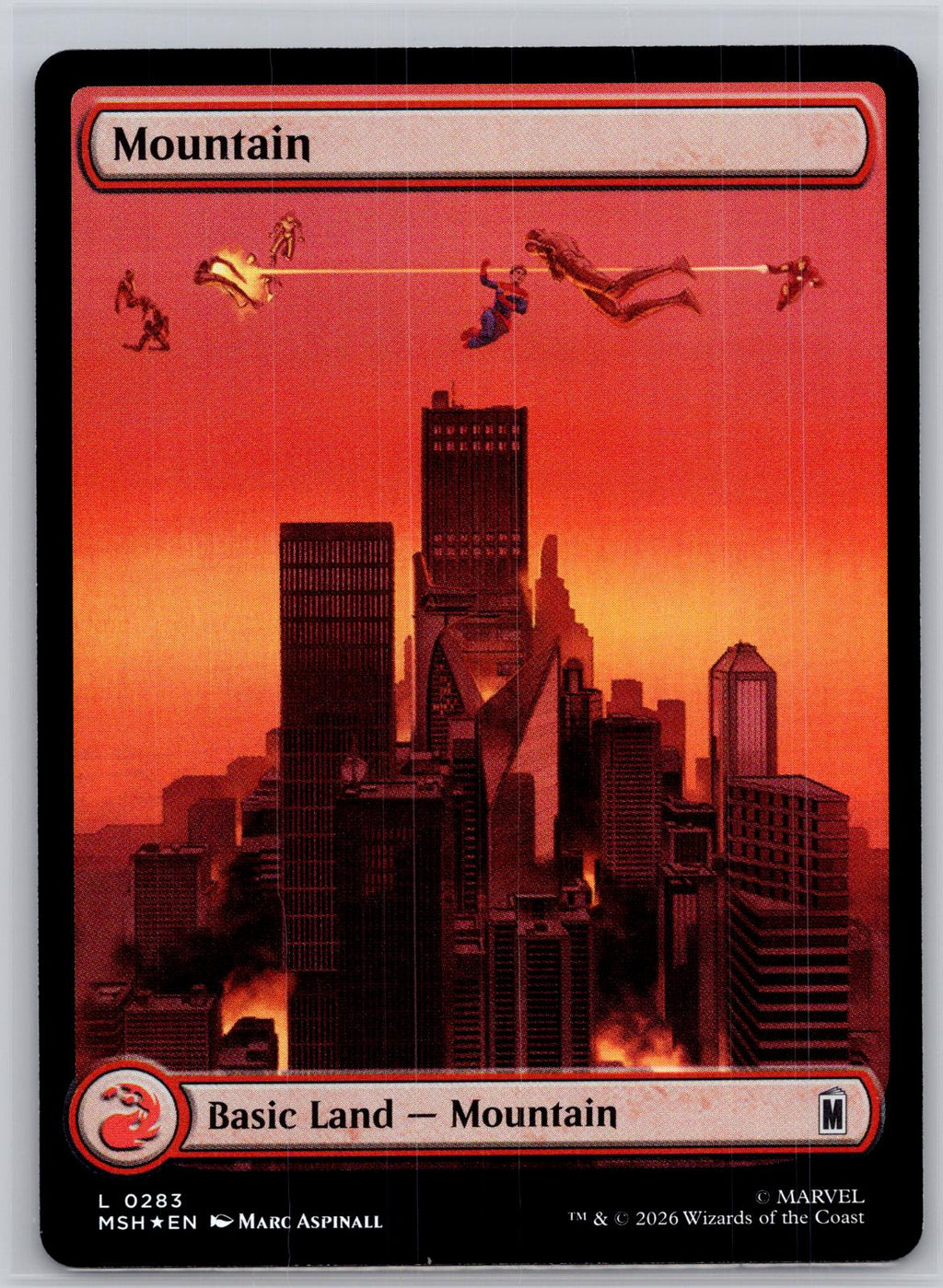 Mountain (0283) Marvel Super Heroes Magic: The Gathering Foil Near Mint