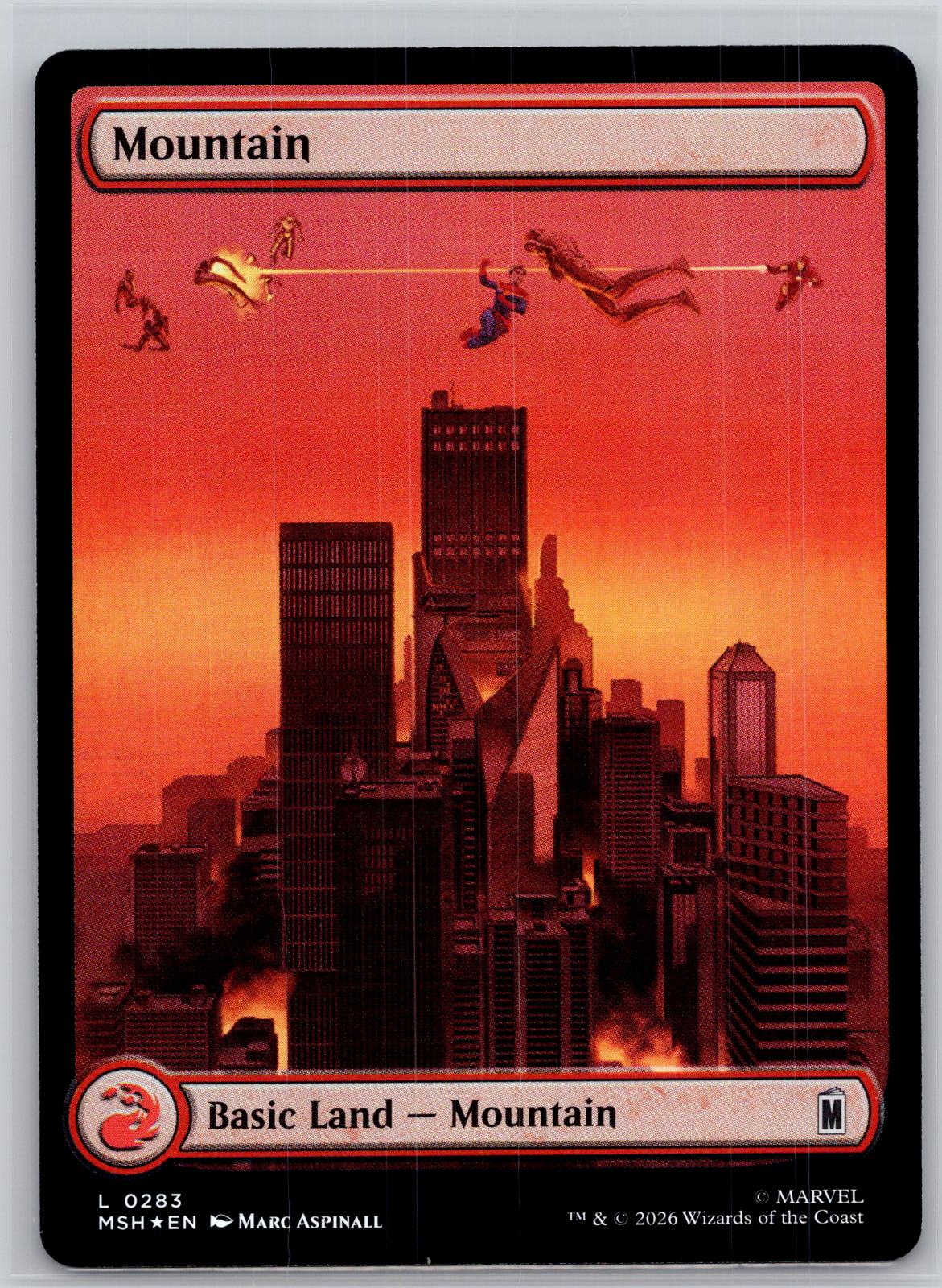 Mountain (0283) Marvel Super Heroes Magic: The Gathering Foil Near Mint