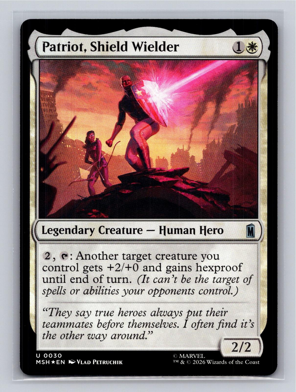 Patriot, Shield Wielder Marvel Super Heroes Magic: The Gathering Foil Near Mint
