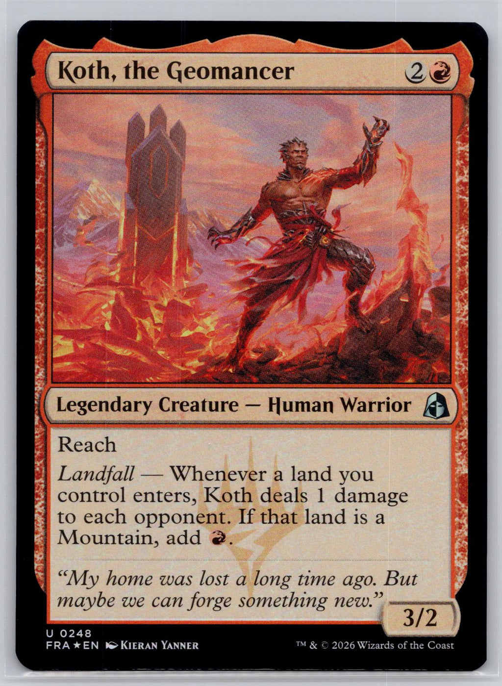 Koth, the Geomancer Reality Fracture Magic: The Gathering Foil Near Mint