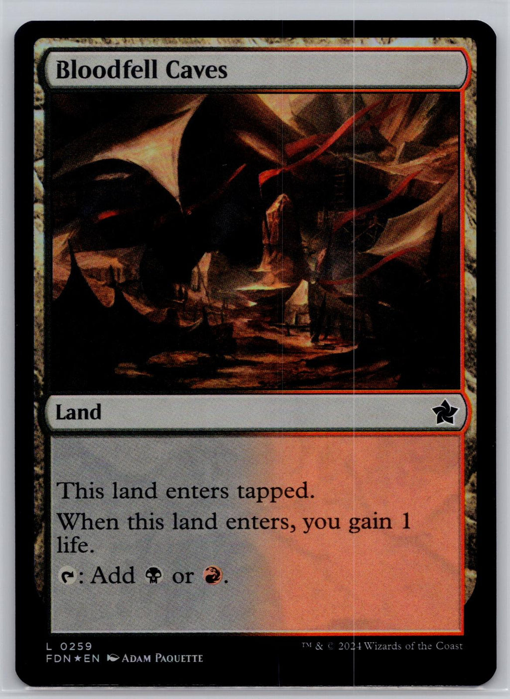 Bloodfell Caves Foundations Magic: The Gathering Foil Near Mint