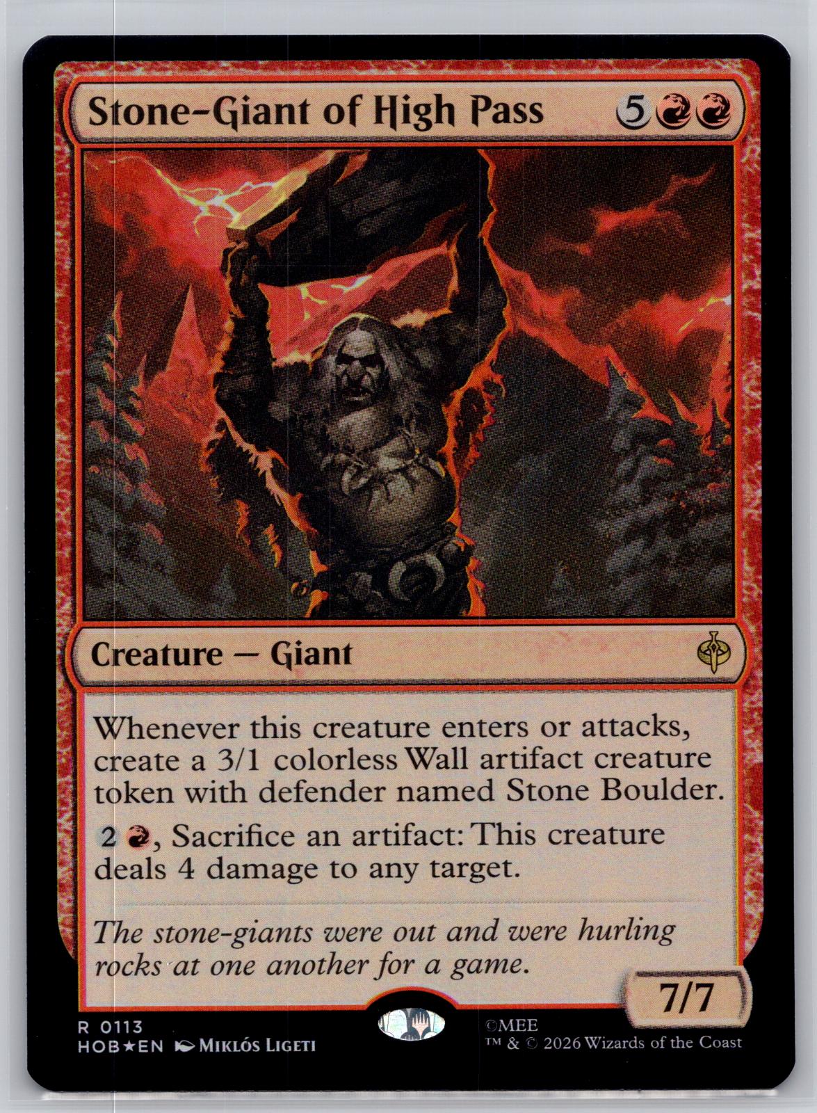 Stone-Giant of High Pass The Hobbit Magic: The Gathering Foil Near Mint