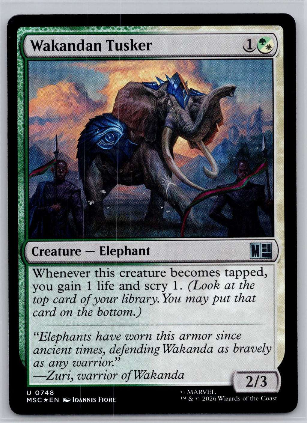 Wakandan Tusker Commander: Marvel Super Heroes Magic: The Gathering Foil NM