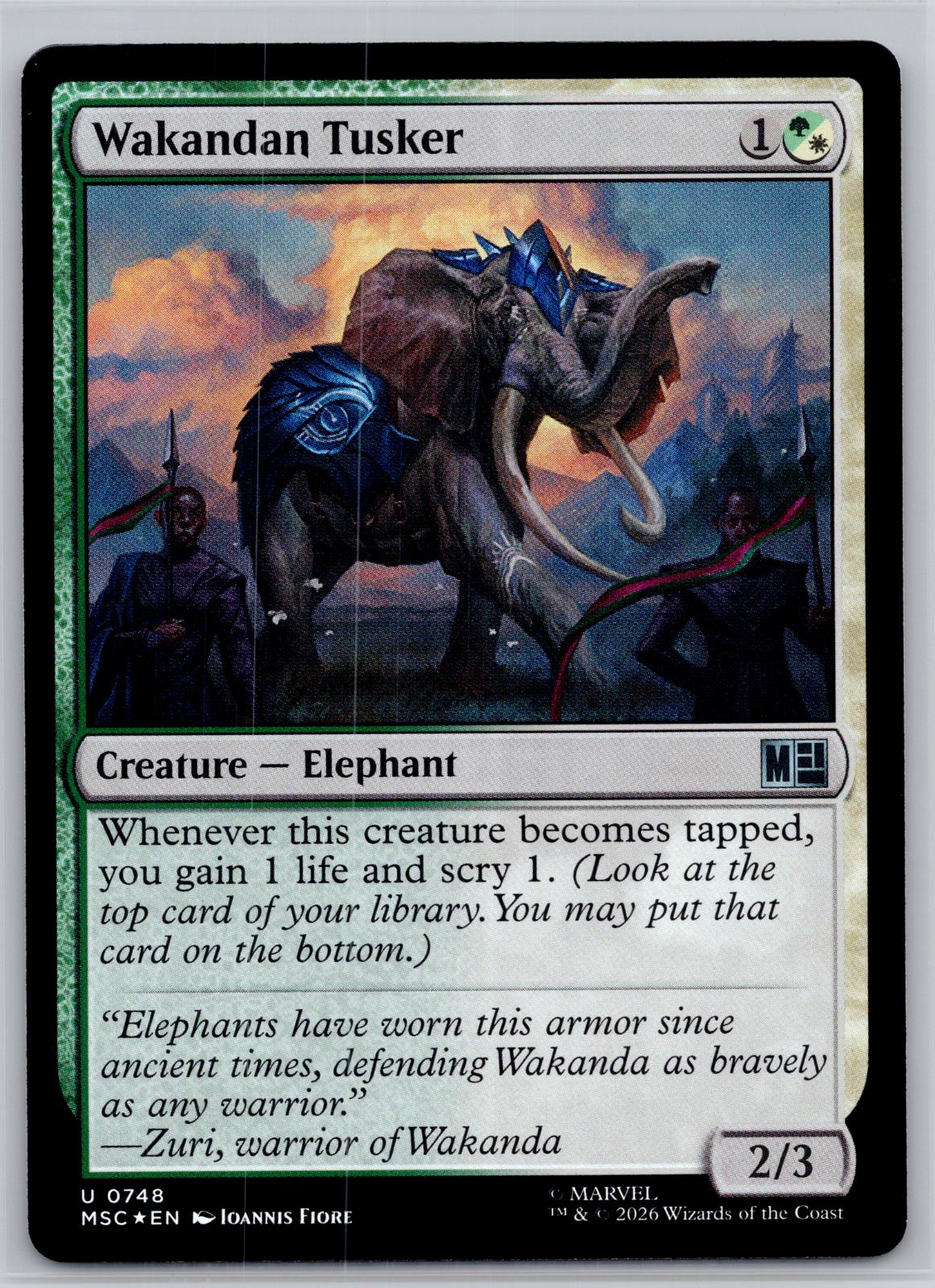 Wakandan Tusker Commander: Marvel Super Heroes Magic: The Gathering Foil NM