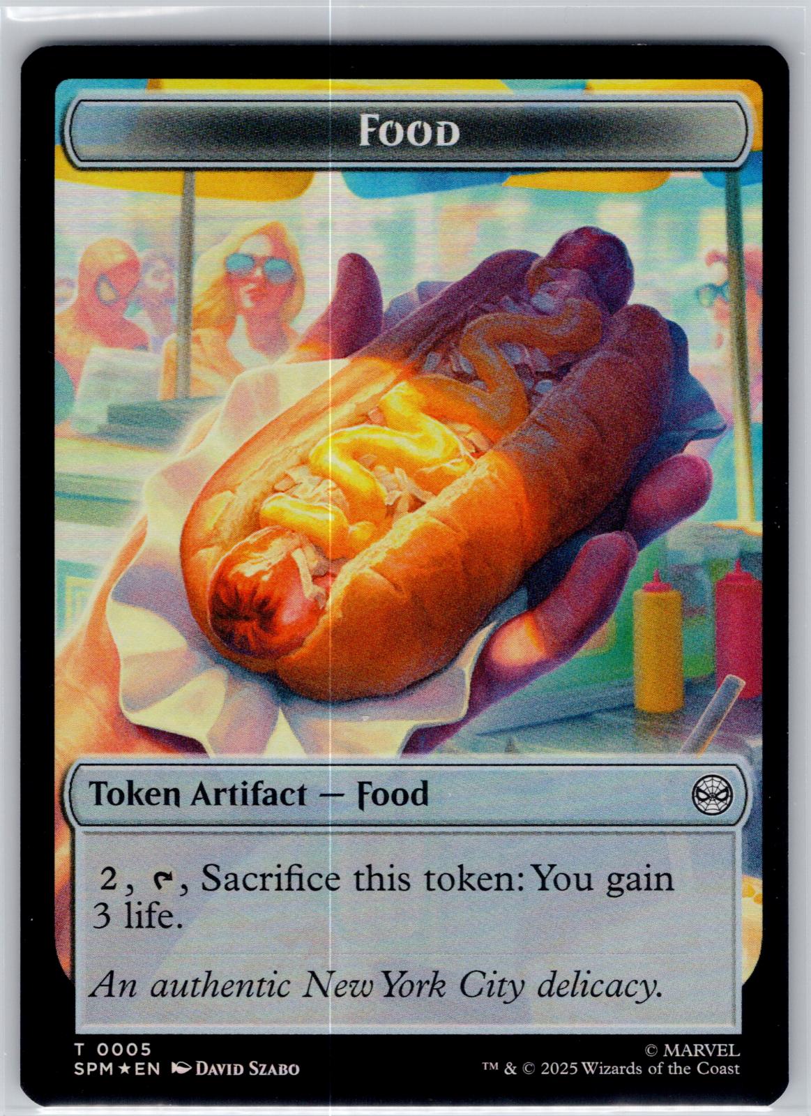 Spider // Food Double-Sided Token Marvel's Spider-Man M:TG Foil NM