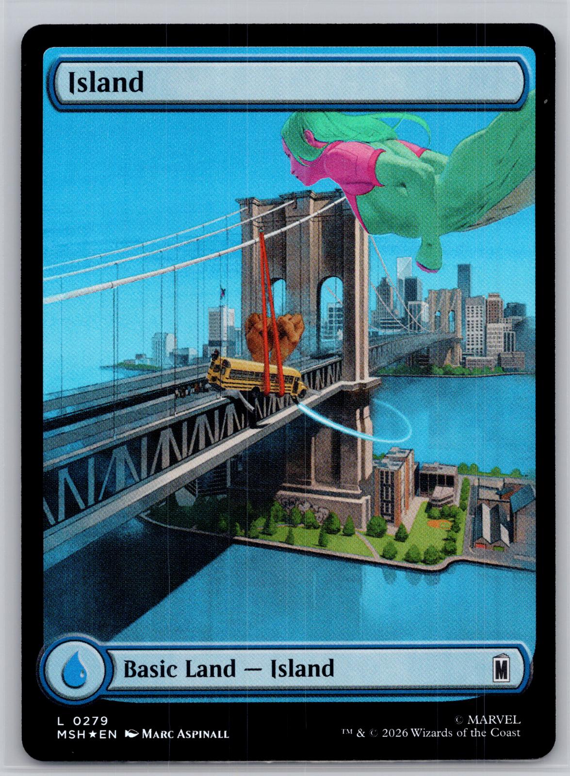 Island (0279) Marvel Super Heroes Magic: The Gathering Foil Near Mint