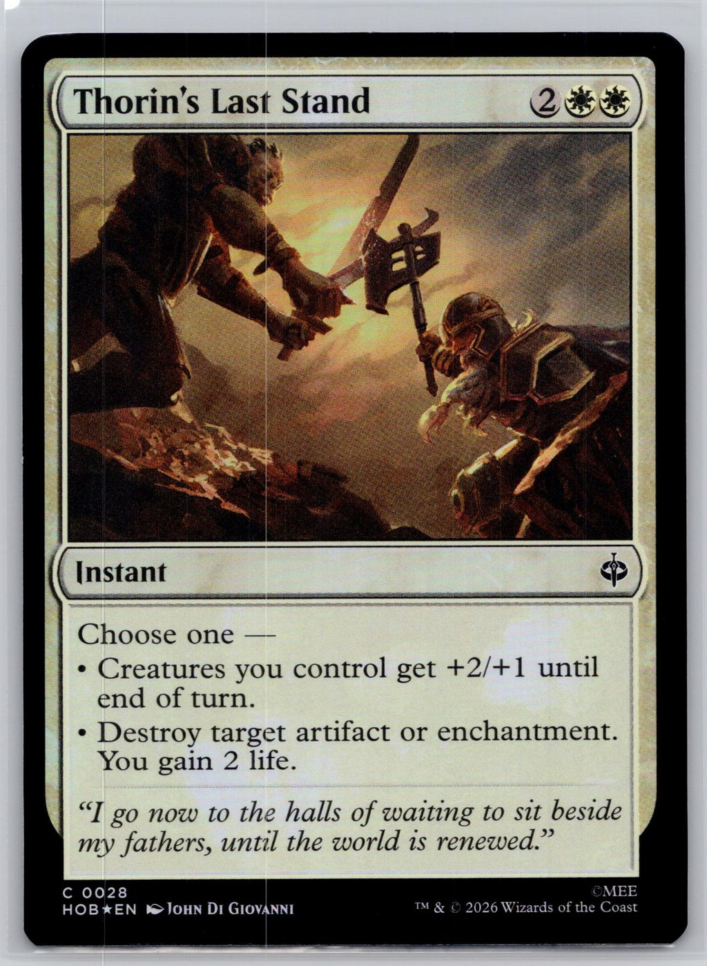 Thorin's Last Stand The Hobbit Magic: The Gathering Foil Near Mint