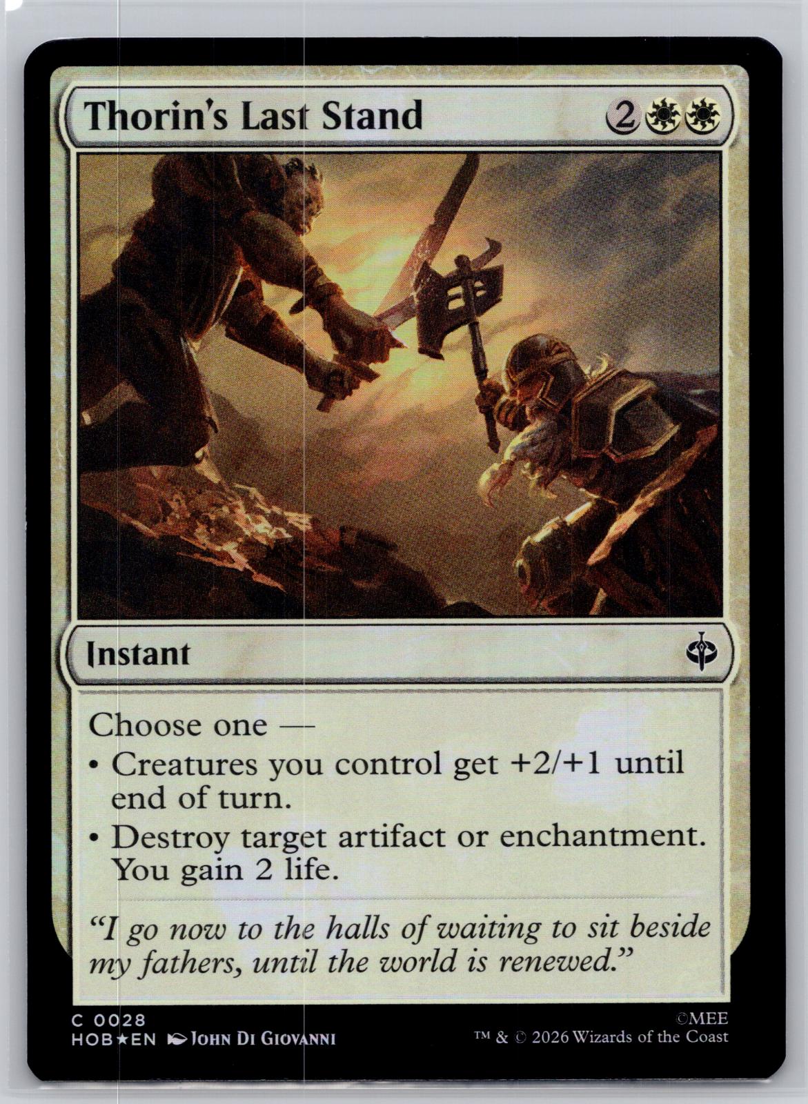 Thorin's Last Stand The Hobbit Magic: The Gathering Foil Near Mint