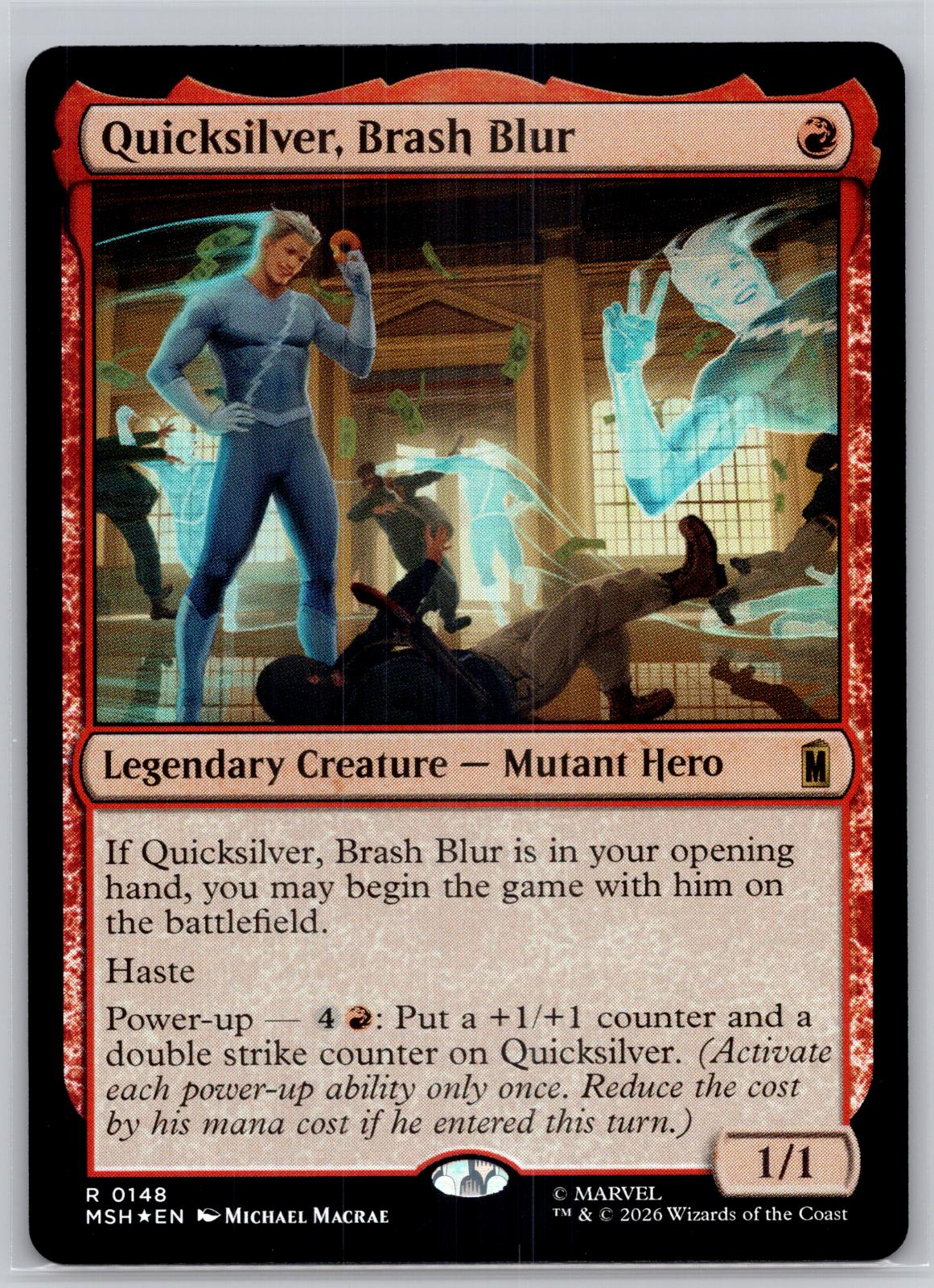 Quicksilver, Brash Blur Marvel Super Heroes Magic: The Gathering Foil Near Mint