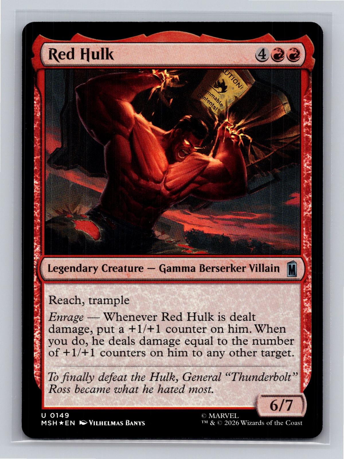 Red Hulk Marvel Super Heroes Magic: The Gathering Foil Near Mint