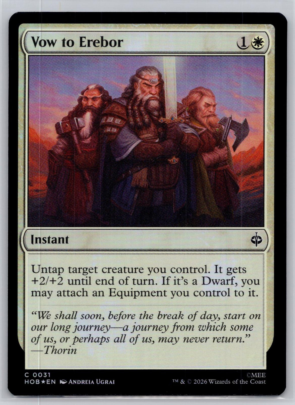 Vow to Erebor The Hobbit Magic: The Gathering Foil Near Mint