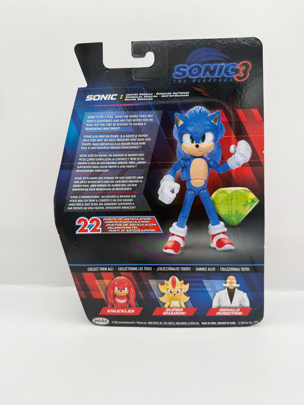 Sonic The Hedgehog Sonic 3 Movie 5" Action Figures: Sonic with Emerald Wave #3