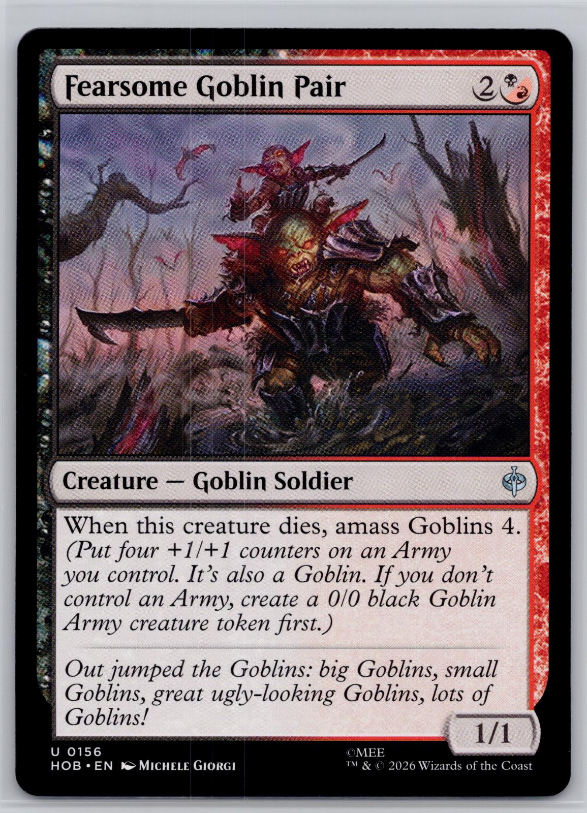 Fearsome Goblin Pair The Hobbit Magic: The Gathering Near Mint
