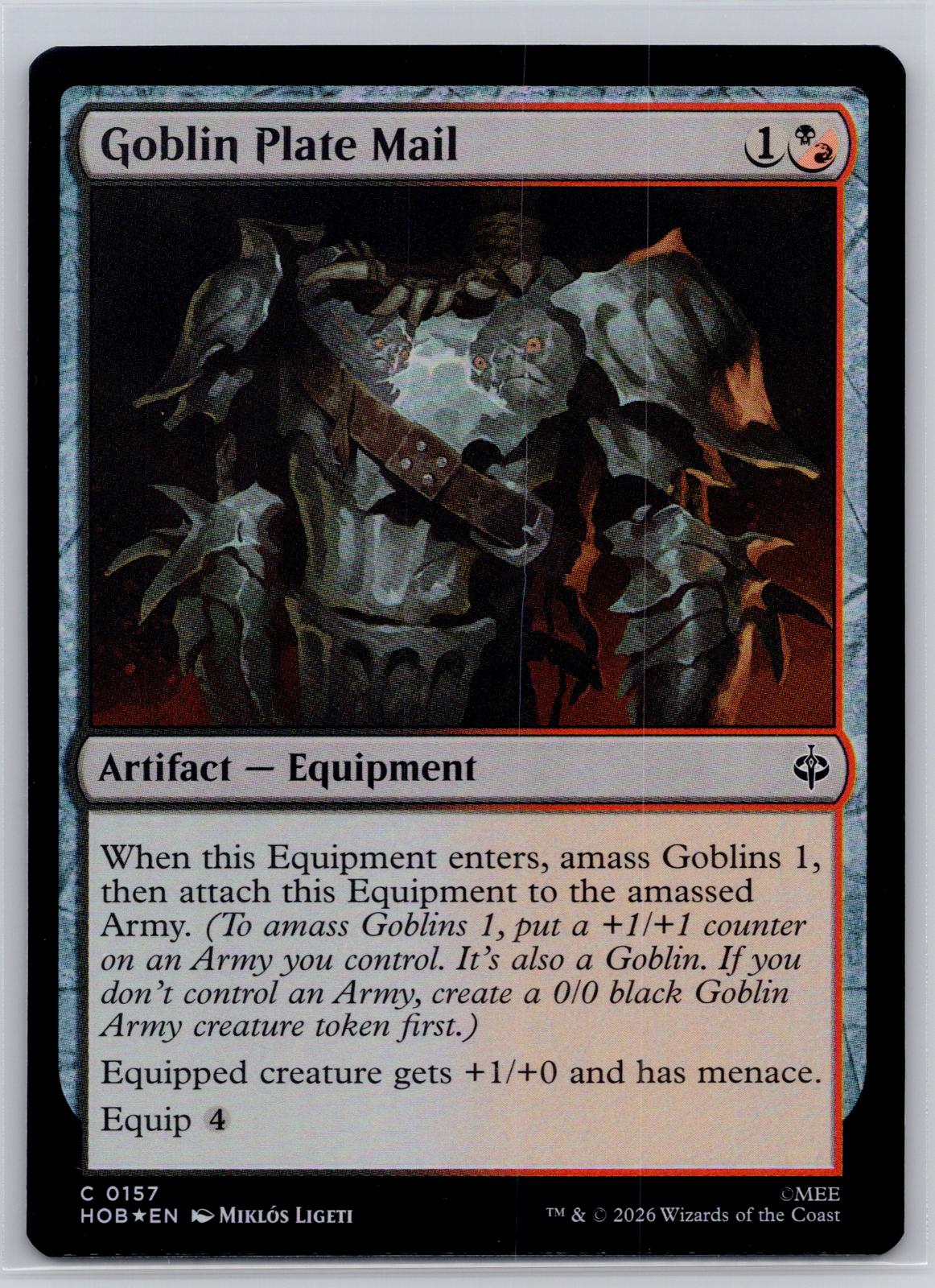Goblin Plate Mail The Hobbit Magic: The Gathering Foil Near Mint
