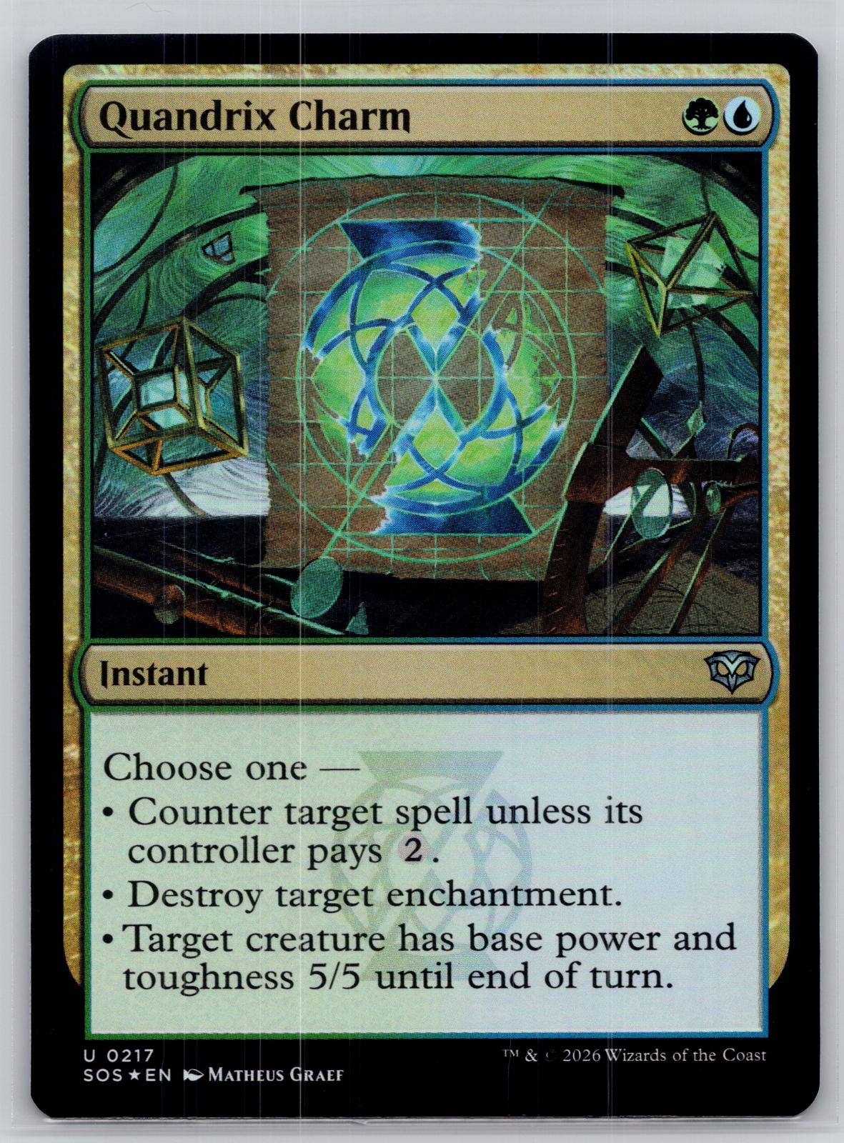 Quandrix Charm Secrets of Strixhaven Magic: The Gathering Foil Near Mint