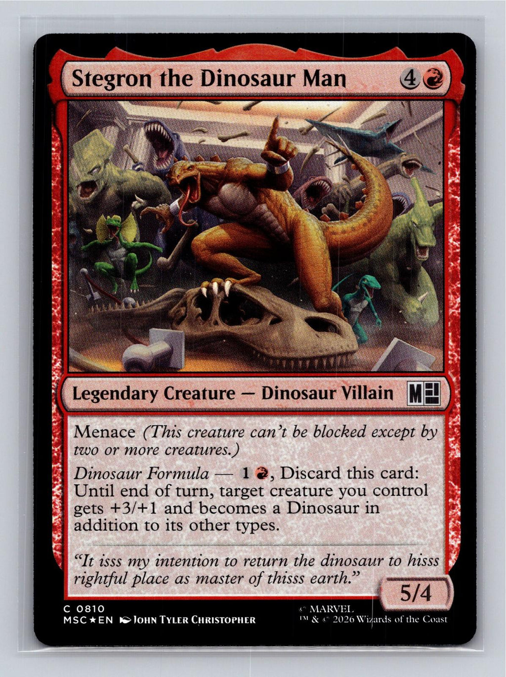 Stegron the Dinosaur Man Commander: Marvel Super Heroes MtG Foil NM