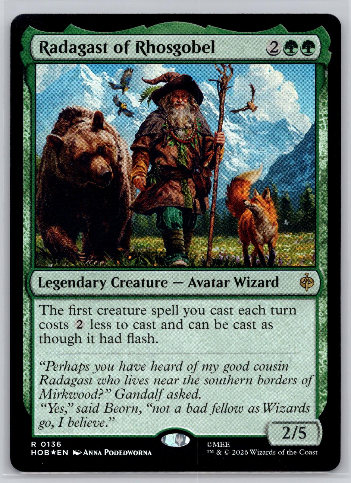 Radagast of Rhosgobel The Hobbit Magic: The Gathering Foil Near Mint