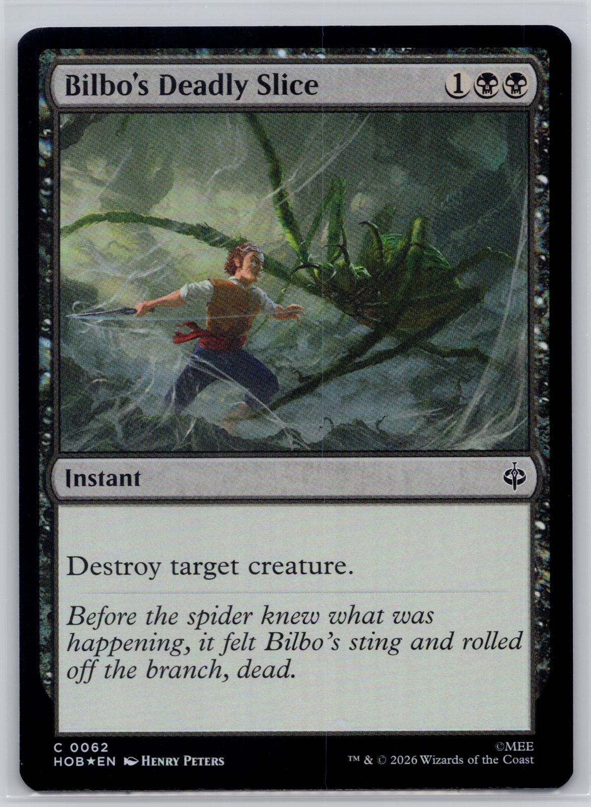 Bilbo's Deadly Slice The Hobbit Magic: The Gathering Foil Near Mint