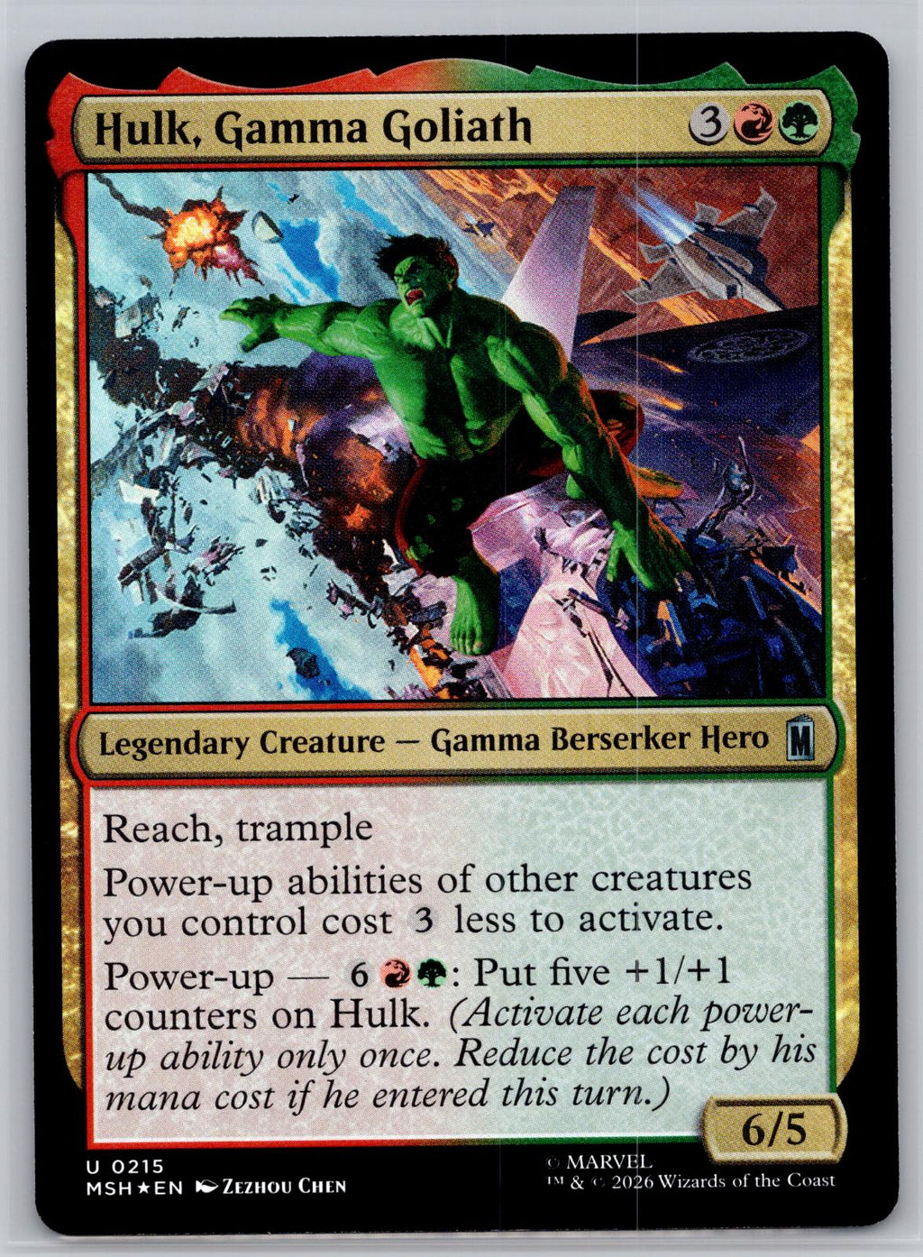 Hulk, Gamma Goliath Marvel Super Heroes Magic: The Gathering Foil Near Mint