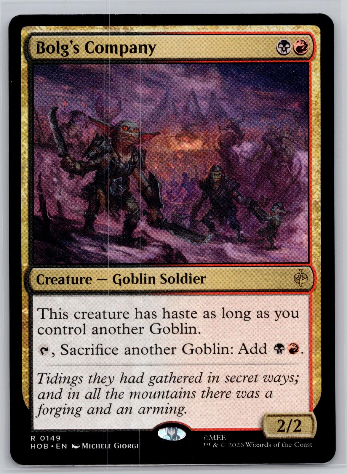 Bolg's Company The Hobbit Magic: The Gathering Near Mint