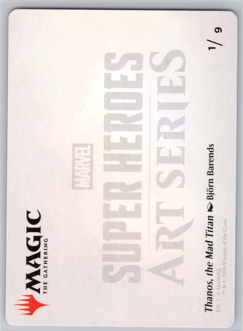 Thanos, the Mad Titan Art Card (1/9) Art Series: Marvel Super Heroes M:TG NM