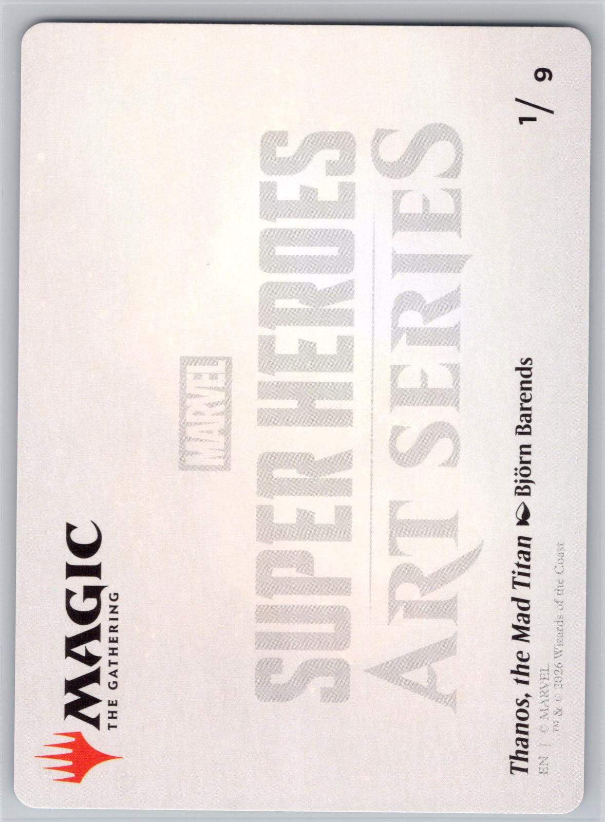 Thanos, the Mad Titan Art Card (1/9) Art Series: Marvel Super Heroes M:TG NM