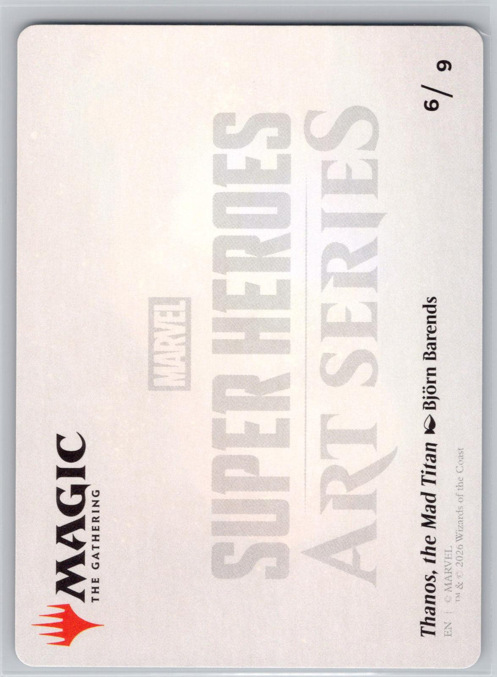 Thanos, the Mad Titan Art Card (6/9) Art Series: Marvel Super Heroes M:TG NM